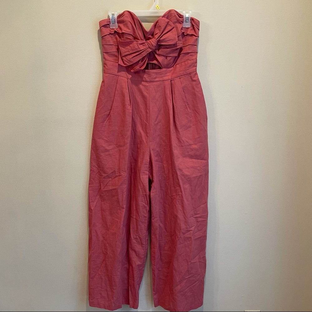 ASTR Strapless Wide-Leg Jumpsuit